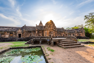 Fototapeta premium Phanom Rung historical park is Castle Rock old Architecture abou
