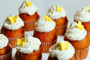 cupcakes on a stand.