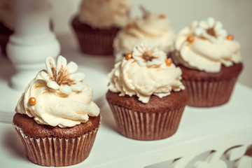 cupcakes on a stand.