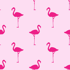 Icono plano patrón con flamingo rosa