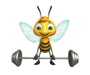 cute Bee cartoon character with Gim equipment
