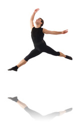 Young dancer isolated on the white