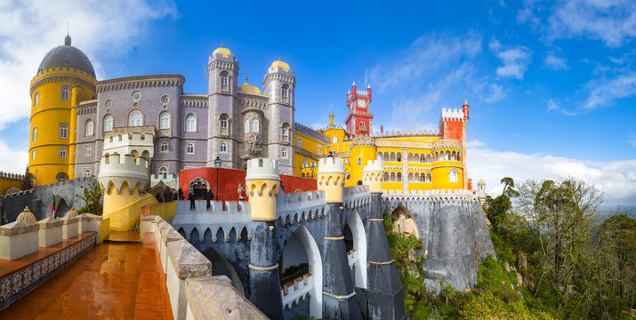 View of Palace da Pena - Sintra, Lisboa, Portugal - European travel