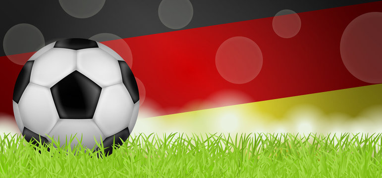Fußballwiese mit Deutschlandflagge
