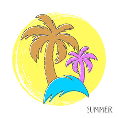 Fototapeta na wymiar Colorful vector summer card