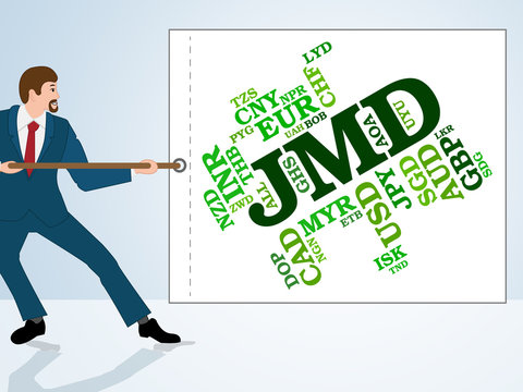 Jmd Currency Indicates Exchange Rate And Broker