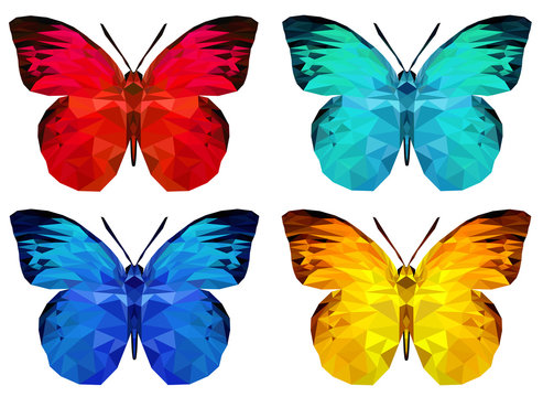 Set of polygonal butterfly