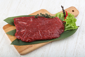 Raw beef steak