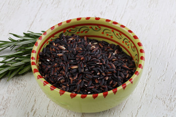 Wild rice in the bowl