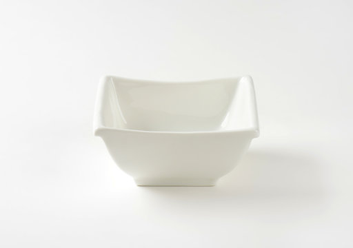 small square white bowl