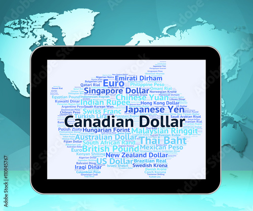 Canadian Dollar Represents Foreign Exchange!    And Banknotes Stock - 