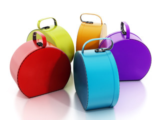 Multi colored handbags