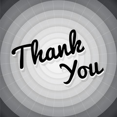 Thank you typography black and white old movie screen - 110845990