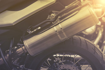 Obraz premium close up of motorcycle exhaust