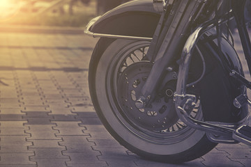 close up on motorcycle wheel © irontrybex