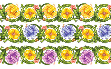 Vector seamless floral border