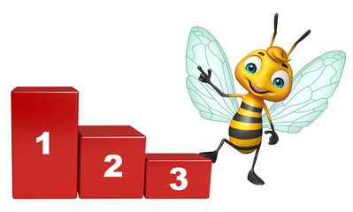 cute Bee cartoon character with level