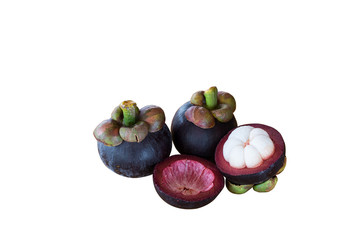 mangosteen fruit on white background