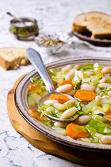 Soup with vegetables and beans