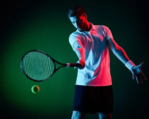 Foto op Canvas tennis player man isolated © snaptitude