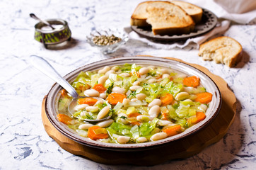 Soup with vegetables and beans