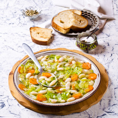 Soup with vegetables and beans