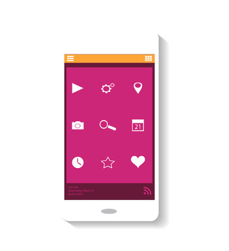 smartphone icon pink theme
