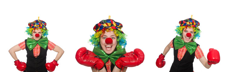 Clown in various poses isolated on white