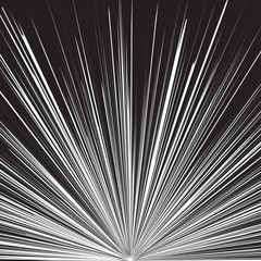 Comic book black and white radial lines background Manga graphic speed frame Superhero action Explosion vector illustration Square fight stamp Sun ray Star burst Ink texture