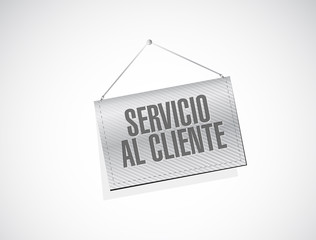 Customer service banner sign in Spanish