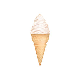 Soft serve ice cream isolated on white background
