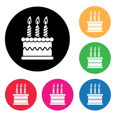 vector birthday cake graphic icon