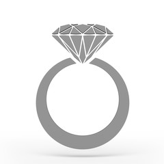 Diamond ring Icon JPEG. 3D rendering.