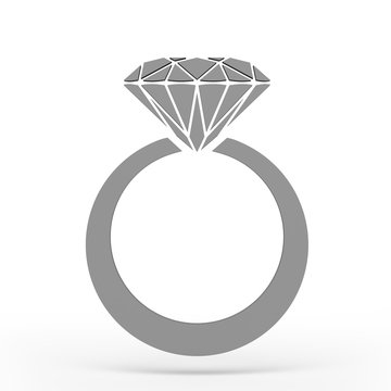 Diamond ring Icon JPEG. 3D rendering.
