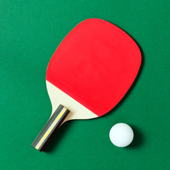 Ping pong paddle with ball