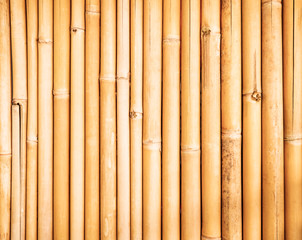 Yellow bamboo fence texture