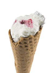 ice cream with chocolate and strawberry
