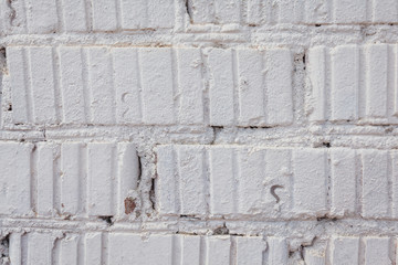 Wall made of white bricks. Texture, background
