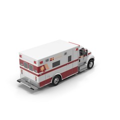 Emergency ambulance car isolated on white 3D Illustration