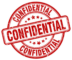 confidential red grunge round vintage rubber stamp