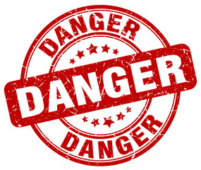 danger red grunge round vintage rubber stamp