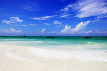 Fototapeta na wymiar Paradise tropical island Zanzibar beach