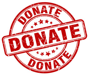 donate red grunge round vintage rubber stamp