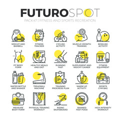 Sports and Fitness Activity Futuro Spot Icons