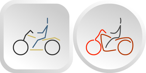 Set of side views of cruise motorcycles color logos