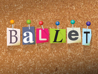Ballet Concept Pinned Letters Illustration © enterlinedesign