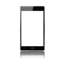 Smart phone and white screens. Vector Illustration.