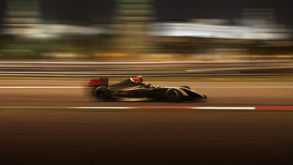 Fototapeta premium Wyścigi samochodów wyścigowych z dużą prędkością