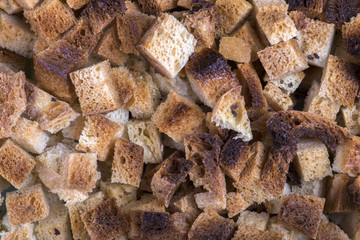 Жареные сухари крупным планом
