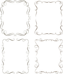 Set of calligraphic decorative frames
